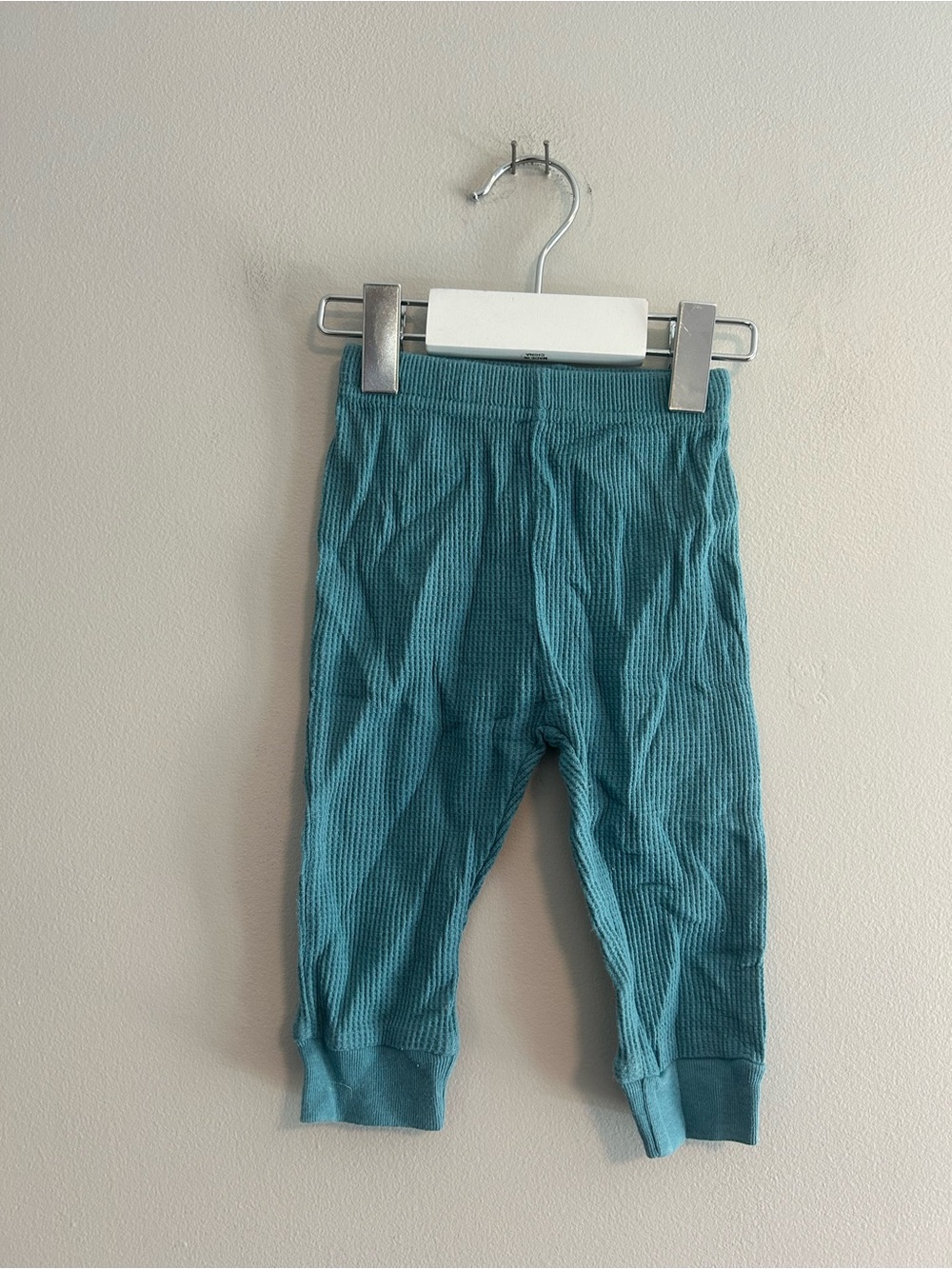 chick pea 3/6m Teal waffle knit Pants